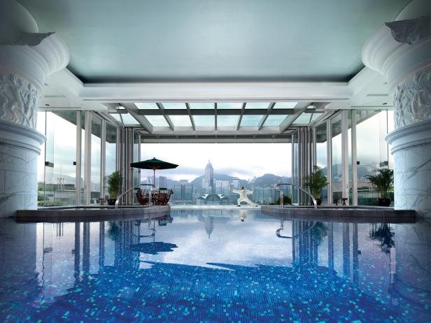 Peninsula Hotel, pool, view, Hong Kong
