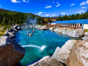 hot springs, man made, rock pool, outdoors, daytime,