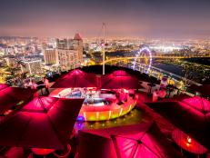 rooftop bar aerial view in singapore