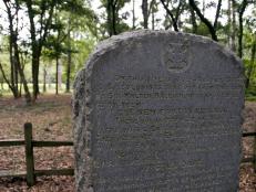 A stone marker at the site of the Roanoke Colony, the "Lost Colony," the first English settlement in the present-day United States.