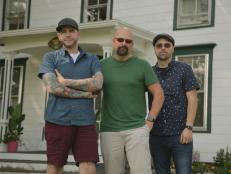 Paranormal investigators Steve, Jason and Dave of UPRO stand in front of the Brooktondale, NY house investigated on Ghost Nation.