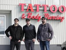 Hosts Jason Hawes, Steve Gonsalves and Dave Tango investigating Zone 13 Tattoo in New Jersey, as seen on Travel Channel's Ghost Nation.