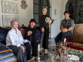 Left to Right, Sharon, Ozzie, Kelly and Jack Osbourne pose in the Osbourne family home in Los Angeles during the production of Portal To Hell, hosted by Jack Osbourne.
