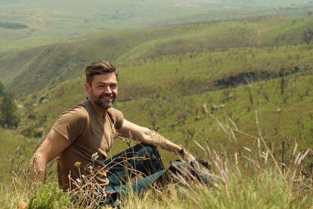Host JJ Kelley in Zimbabwe, as seen on Travel Channel's Lost in the Wild.