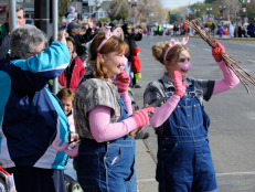 Parade watchers, many in their own costumes, line Main Street during the annual Halloween parade Friday, October 28, 2011, in Anoka, Minnesota, which claims to be the Halloween Capital of the World.