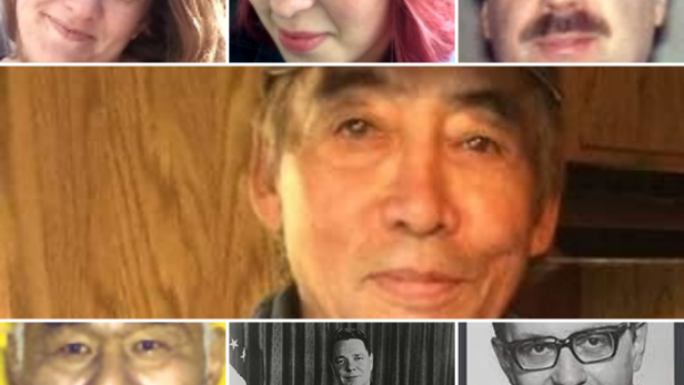 Shanna Marie Oman (top left); Jael Tiara Hamblen (top center); Thomas Anthony Nuzzi (top right); Frank Minano (center); Leonard Lane Jr. (bottom left); U.S. Rep. Hale Boggs (bottom center); U.S. Rep. Nicholas Begich (bottom right)