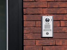 Intercom with camera - door security on a house.