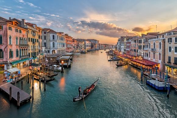 Venice Canal With Gondola
