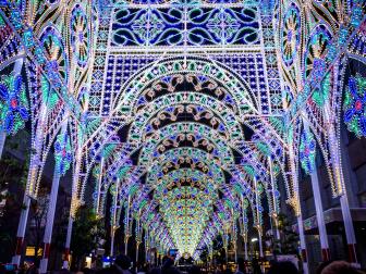 The view of  the illuminations of Kobe Luminarie.