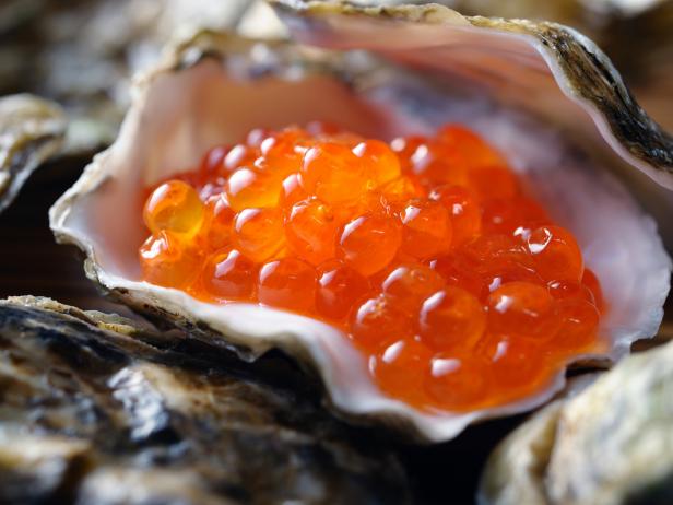 Salmon Roe in Oyster Shell.