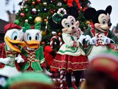 LAKE BUENA VISTA, FL - DECEMBER 09: In this handout photo provided by Disney Parks, a view of the parade during the taping of the Disney Parks "Frozen Christmas Celebration" TV Special in the Magic Kingdom Park at the Walt Disney World Resort on December 9, 2014 in Lake Buena Vista, Florida. The special will air on December 25, 2014. (Photo by Mark Ashman/Disney Parks via Getty Images)