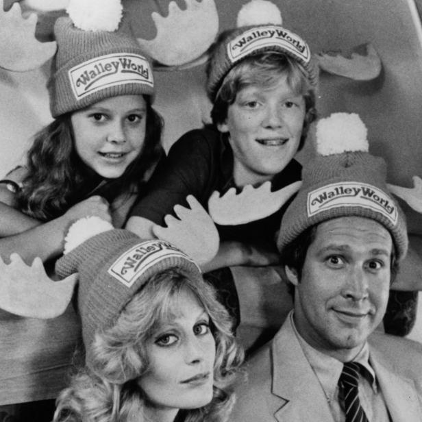 Actress Dana Barron, actor Anthony Michael Hall, actress Beverly D'Angelo and actor Chevy Chase pose for the Warner Bros. movie "National Lampoon's Vacation" in 1983. (Photo by Michael Ochs Archives/Getty Images)