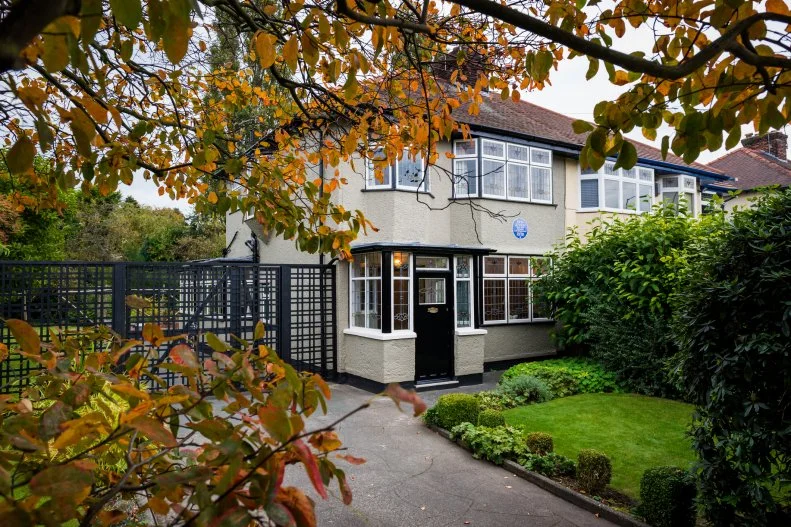 The Childhood home of John Lennon in Liverpool (Mendips, 251 Menlove Avenue), England. Lennon lived at Mendips from 1945 until 1963.