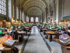 Boston, Ma, United States - March 2, 2014: People are learning, studying, reading books at The Boston Public Library