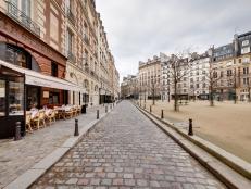 Place Dauphine, a square on the Ile de la Cite island - Paris, France.