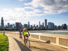 cycling cities, biking, cycling, top, best, united states, chicago, illinois, skyline 
