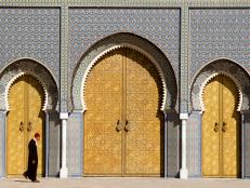 There’s no shortage of beautiful architecture in Morocco but visitors are drawn to the seven towering bronze doors of the Royal Palace. Unfortunately, unless you are royalty, you’re not likely to get past the doors (or guards) but the colorful façade of the 17th century palace is worth visiting regardless.