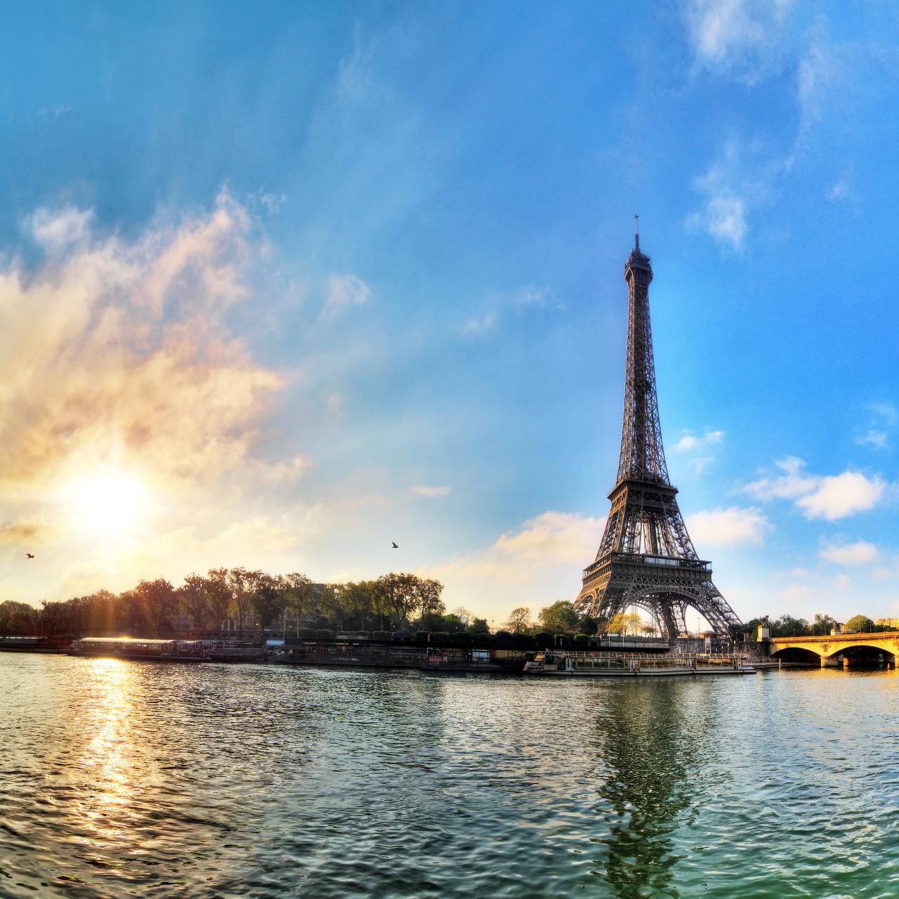 Paris, France - July 2, 2017: tourists walk on the most famous