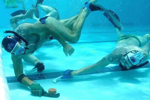 during the 2014 Australian Underwater Hockey Championships at Palm Beach Aquatic Centre on January 25, 2014 in Gold Coast, Australia.