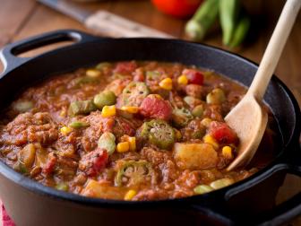 Burgoo is a stew best enjoyed from a communal cauldron. Common ingredients include pork, beef, mutton, venison, tomatoes, lima beans, and corn, but nearly any combination of meats and seasonal vegetables can join this melting pot.