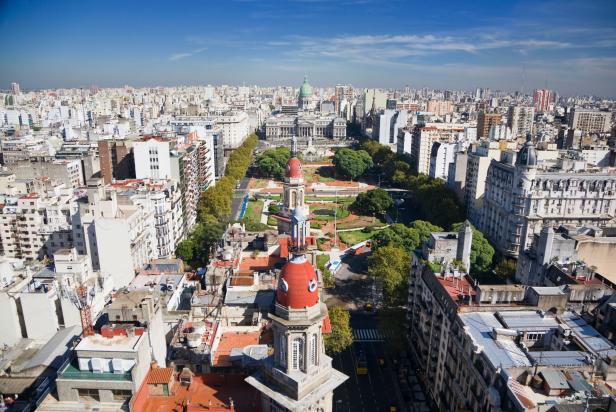 Aerial view of Buenos Aires city and the argentinian Congress