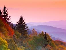 Autumn sunrise in the Great Smoky Mountains.