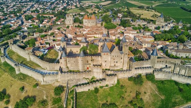 Aerial view of Carcassonne.