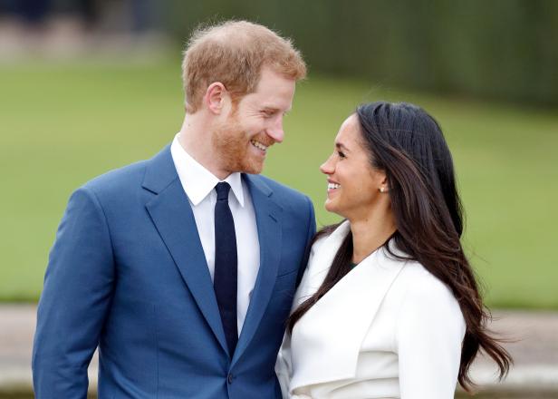 LONDON, UNITED KINGDOM - NOVEMBER 27: (EMBARGOED FOR PUBLICATION IN UK NEWSPAPERS UNTIL 24 HOURS AFTER CREATE DATE AND TIME) Prince Harry and Meghan Markle attend an official photocall to announce their engagement at The Sunken Gardens, Kensington Palace on November 27, 2017 in London, England.  Prince Harry and Meghan Markle have been a couple officially since November 2016 and are due to marry in Spring 2018. (Photo by Max Mumby/Indigo/Getty Images)