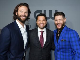 NEW YORK, NEW YORK - MAY 16: (L-R) Jared Padalecki, Misha Collins, and Jensen Ackles of "Supernatural" attend the The CW Network 2019 Upfronts at New York City Center on May 16, 2019 in New York City. (Photo by Kevin Mazur/Getty Images for The CW Network)