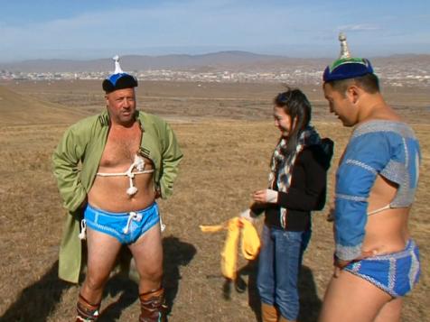 Andrew Wrestles in Mongolia