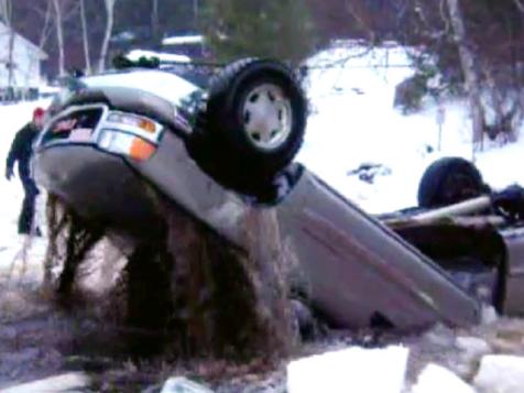 Truck Falls Through the Ice