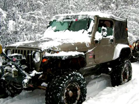 Jeep Stranded in Deep Snow