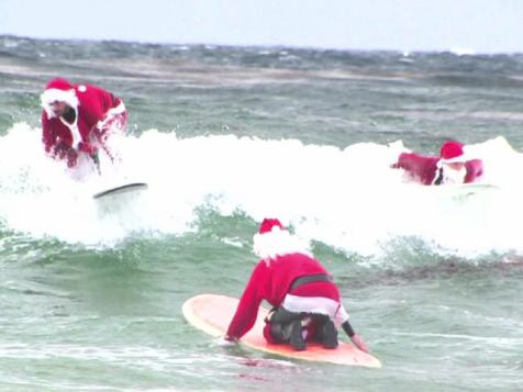 Surfing Santa's Hanging 10