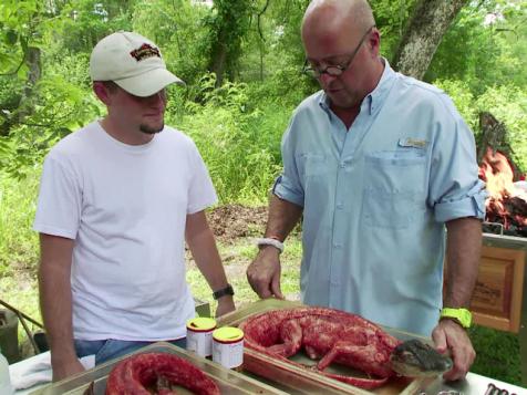 Eating Cajun Stuffed Alligator