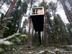 Travel Channel goes inside treehouse hotels in Sweden.