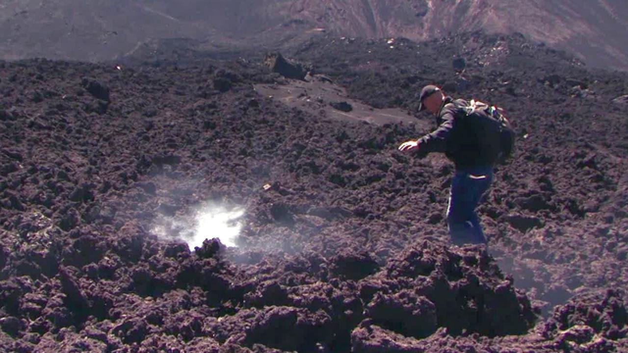 Trekking Across Volcanic Soil