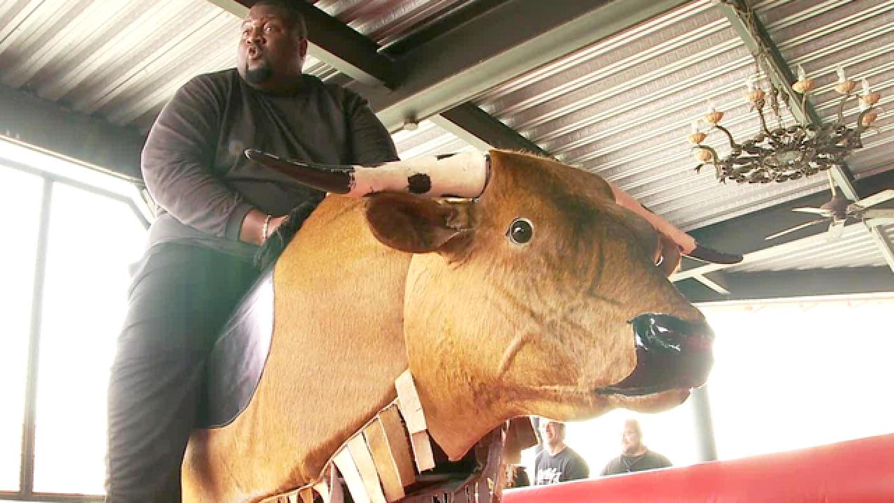 BigCat Trucker Rides a Bull