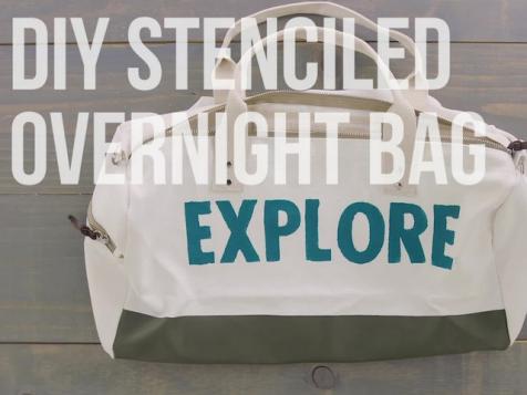 DIY Stenciled Overnight Bag