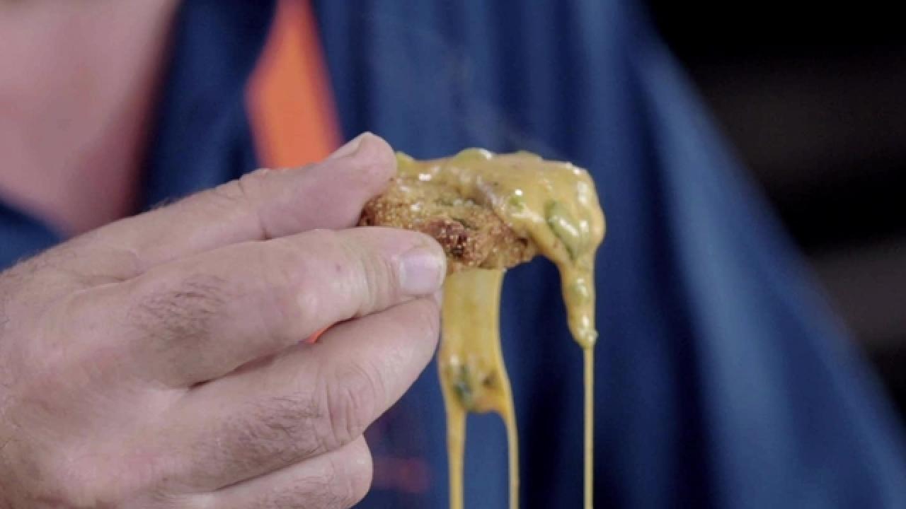 Andrew Zimmern's Corn Pones and Cheese Dip