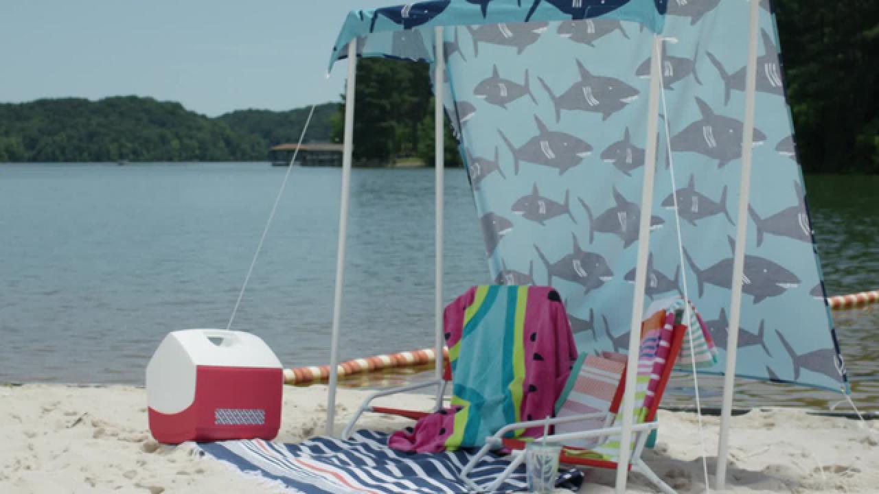 DIY Shower Curtain Beach Tent