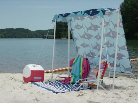 DIY Shower Curtain Beach Tent